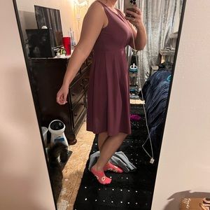 Purple zip up midi flowing dress *new*